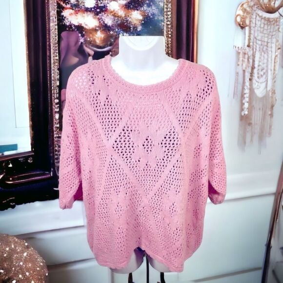 Chasing Heaven Vintage Hand Dyed Open Knit Sweater - Picture 1 of 5